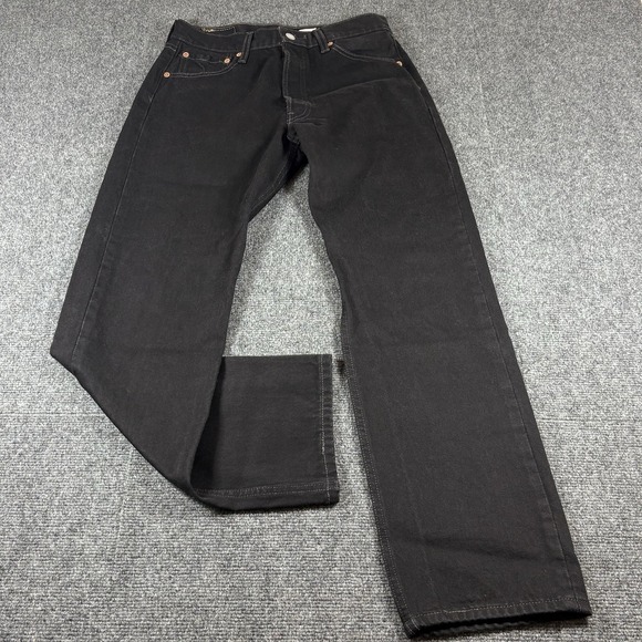 Vintage Levis  501 Jeans Mens 30x30 Black Denim Button‎ Fly 100% Cotton Y2K 2002 - Picture 1 of 10